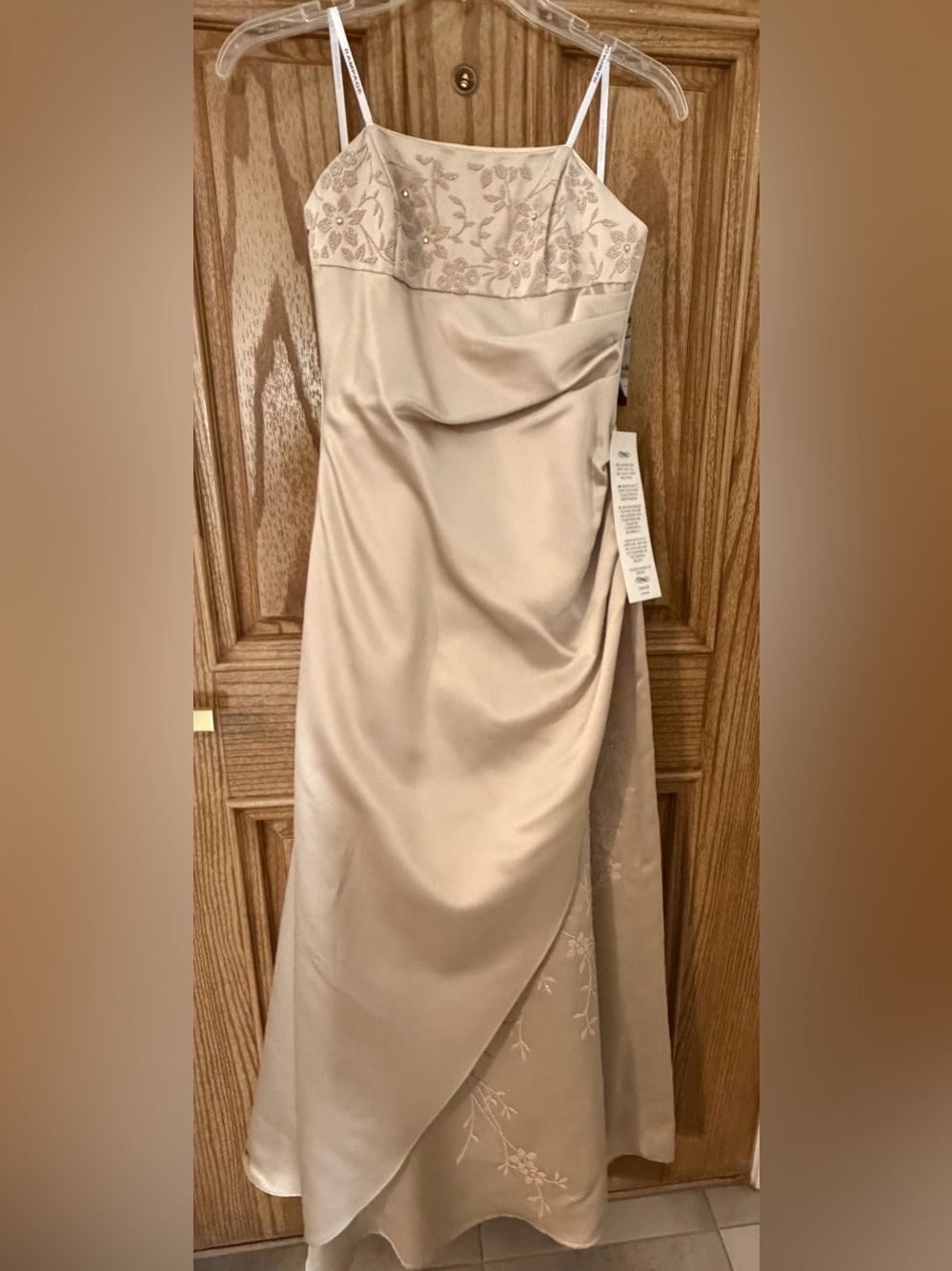 Rampage Strapless Satin Dress in Soft Cream NWT